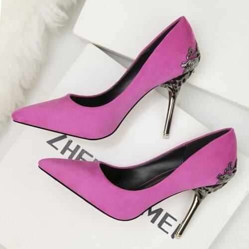 New Fashion High Heels Womens Pumps Sexy Stiletto Heels Ladies Delicate Pointed Toe Wedding Shoes Female