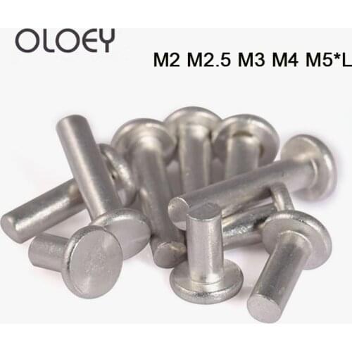 10~200Pcs Excellent GB109 M2 M2.5 M3 M4 M5*L Aluminium Solid Rivets AL Knock Flat Head Rivet B066 High Quality