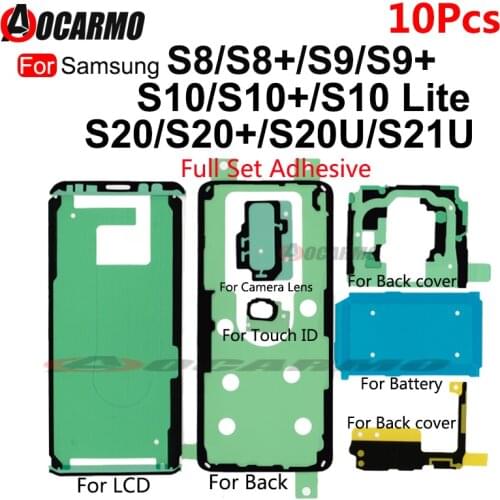 10Set Waterproof Adhesive For Samsung Galaxy S8 S9 S10 S20 Plus S20U S8+ S9+ S21U S10 Lite LCD Screen Back Cover Sticker Glue