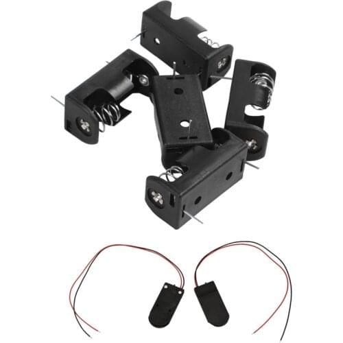 2Pcs 2 x 2032 Coin Cell Battery Holder 6V with 5X1/2AA 14250 Battery Storage Clip Box Case Holder 3.6V