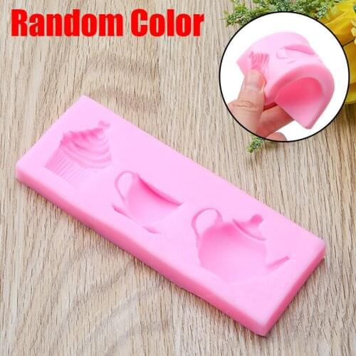 3D Funny Teapot Cup Cupcake Mould Silicone Fondant Cake Decoration Mold DIY Sugarcraft Pastry Cake Decorating Bakeware Tools