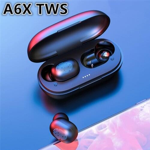 A6X TWS Headphone 5.0 Bluetooth Earphone Sport Wireless Headset Noise Reduction HD Mini Earbuds Headphone PK i12 i10 i14 i11 i13