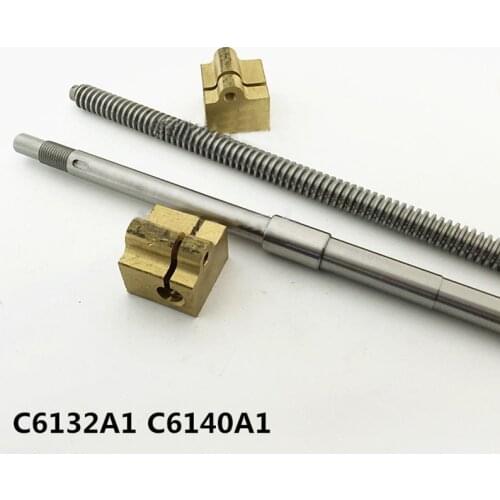 C6132/C6140A1 Lathe Accessories Screw Middle Carriage Screw Nut Group 590/620MM Outer Diameter 16 Tooth Pitch 4 Left Hand Thread