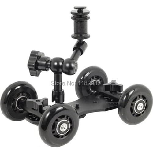 Exempt postage + tracking number 2in1 1 set 7"Magic Arm + black Dolly Skater Truck Car Camera Truck Car For all DSLR camera