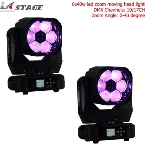 Free Shipping Bee Eyes 6x40w LED Beam Moving Head Light Zoom LED Lyre Moviles B-Eye DMX Stage Disco DJ Light
