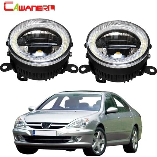 Cawanerl Car LED Bulb Front Fog Light Daytime Running Lamp DRL Angel Eye 3000LM 12V For Peugeot 607 (9D, 9U) Saloon 2000-2006