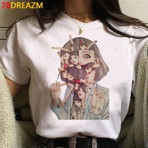 Junji Ito Tomie Shintaro Kago clothes tshirt male grunge white t shirt plus size top tees t shirt ulzzang