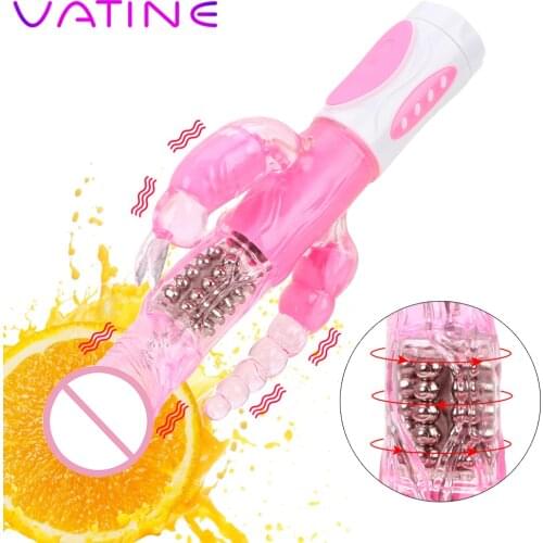 VATINE Dildo Rabbit Vibrator G-spot Massager Sex Toys for Women Rotation Sex Products Clitoris Stimulation Vibrator Wand