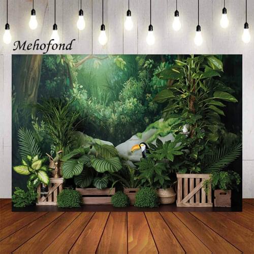 Mehofond Photography Background Green Forest Jungle Kids Children Newborn Baby Shower Portrait Decor Backdrop Photo Studio Props