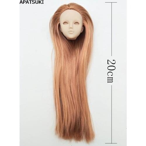 Brown Hair DIY Practice Makeup Doll Head For 11.5" Dollhouse Heads For 1/6 BJD Doll Practicing Head Without Make Up Without Eye