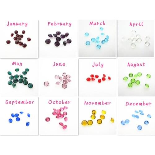 Hot selling 4mm 1200pcs/lot mix 12 month different color crystal birthstone floating charms living glass locket(per color 100pcs