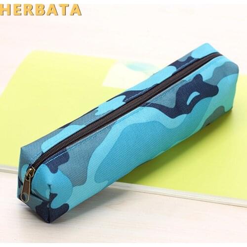 Camouflage Pencil Case Pencil Bag For Boys and Girls School Supplies Cosmetic Makeup Bags Zipper Pouch Purse 4 Colors CL1917