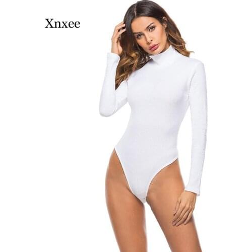 Fashion Women Autumn Sexy Solid Long Sleeve Stretch Backing Jumpsuits Bodysuits Rompers Black Red Clothing