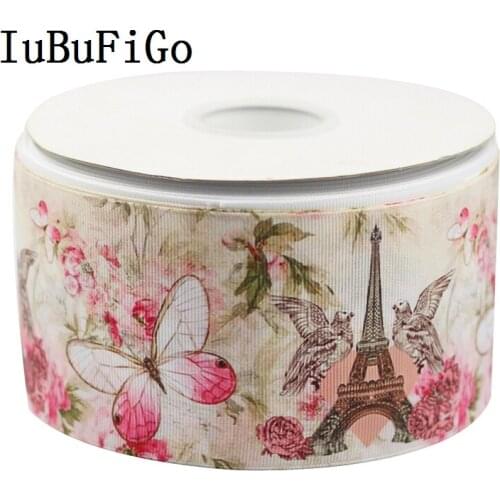 IuBuFiGo 10 yard 3" 75mm Printed Grosgrain ribbon gift ribbon bows DIY headband tape For Decorations 1863