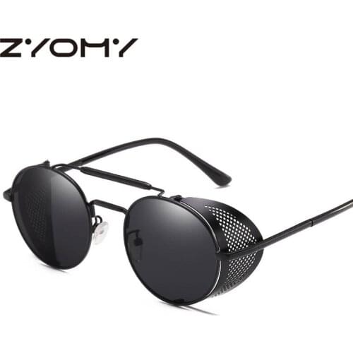 Q Round Punk Men Women Sunglasses Retro Glases Anti-Reflective Colorful Driving Eyewear Brand Design Goggles Oculos De Sol UV400