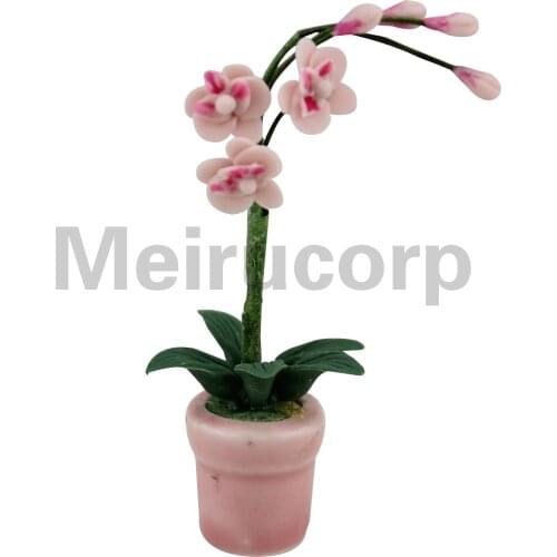 1:12 scale dollhouse Handmade well Pink Butterfly orchid