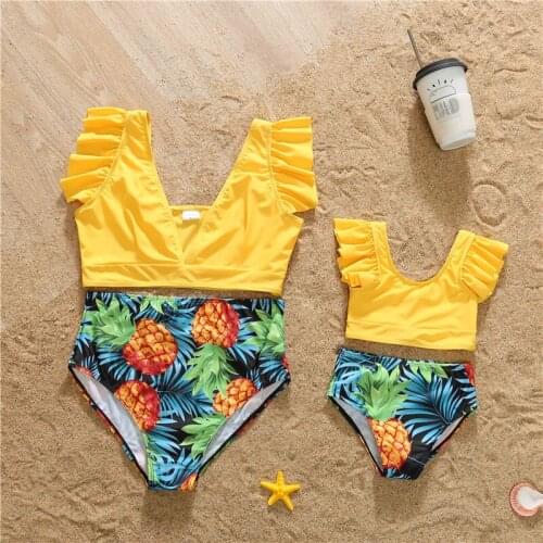 Parent- Child Swimwear 2021 New European And American Hot Style Thinner Family Parent- Child Swimsuit Купальники