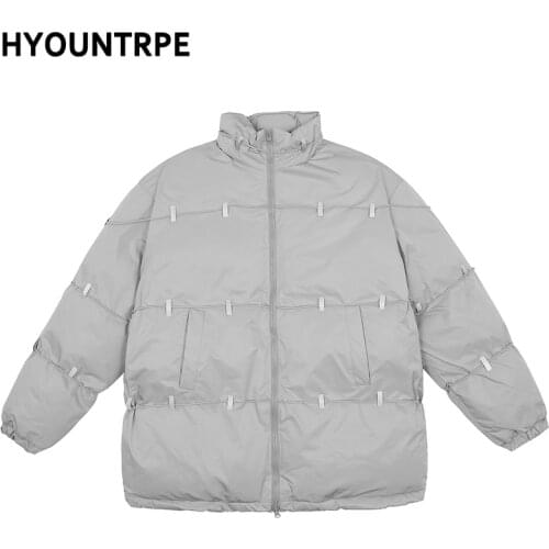 Fashion Bomber Jacket Coat Casual Loose Cotton Padded Parkas Hip Hop Streetwear Mens Winter Jackets and Coats Outerwear Hipster