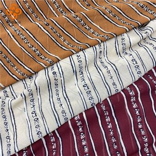 Xintianji Summer Dress Printed Micro-permeable Chiffon Fabric Striped Pattern Shirt Fabric Floral Skirt Fabric TJ4319