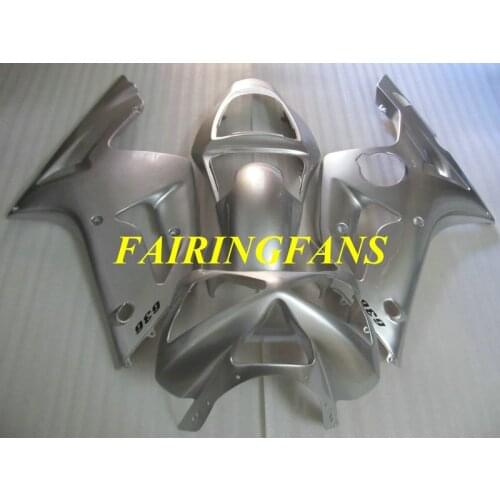 Injection mold Fairing Body kit for KAWASAKI Ninja ZX6R 636 03 04 ZX 6R 2003 2004 ABS Silver Fairings bodywork+gifts KB38