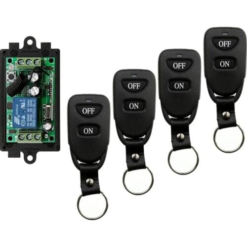 DC12V 1CH 10A Remote Control Light Switch Relay Output Radio Receiver Module and Belt buckle Transmitter /shutters