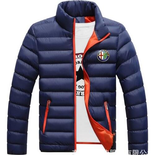 NEW Alfa Romeo Jackets Parka Men Autumn Winter Warm Outwear Brand Slim Mens Coats Casual Windbreaker Quilted Jacket