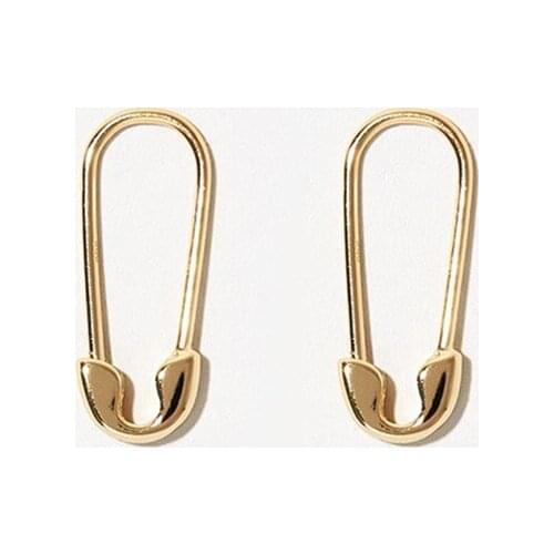 2021 New Hot Style Paper Clip Earrings Fashion Copper Plating 14K Pure Gold Simple Fashion Manufacturers Directly for Earrings