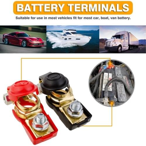 A Pair of 12V Quick Release Lift Off Connector Clamps Battery Terminal Vehicle Connector Cable Clamp Corrosion Resistant Durabl