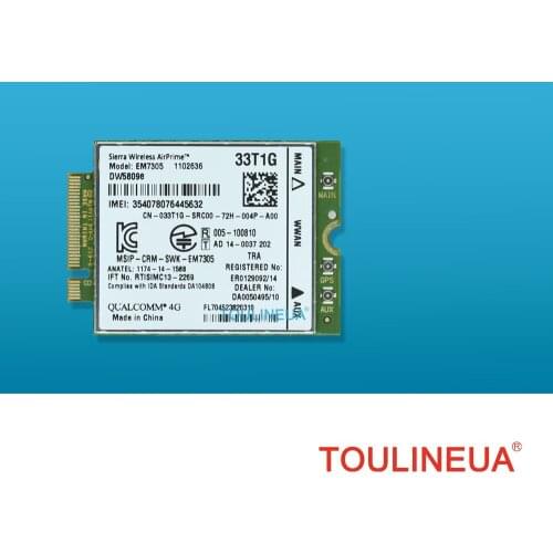 Unlocked EM7305 DW5809e 33T1G K2W44 M.2 LTE 4G 100Mbps WWAN Network Card for Dell E5450 5450 E7450 E7250 7250 E5550 5550