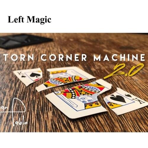 Torn Corner Machine 2.0 (TCM) by Juan Pablo Torn Magic Tricks Card Gimmick Magic Props Illusions Close up Restore Magician Deck
