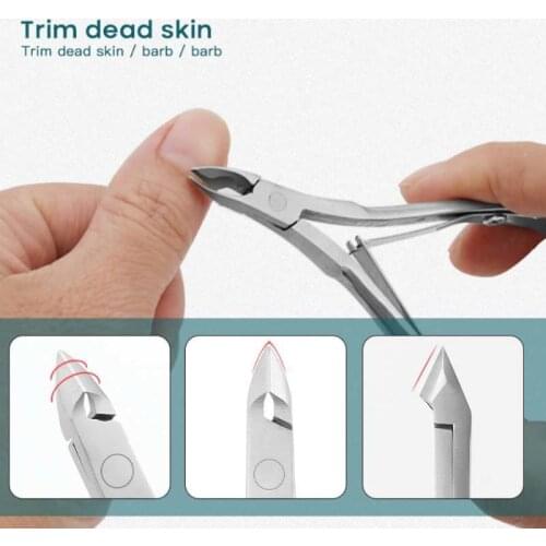 Nail Cuticle Nipper Stainless Steel Tweezer Clipper Dead Skin Remover Scissor Professional Convenient Cuticle Pusher Tool TSLM1