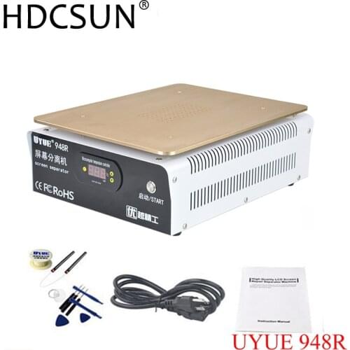 UYUE 948R New Mobile Phone Built-in Pump Vacuum Metal Body Glass LCD Screen Separator Machine+LED Display For Max 14 Inch LCD