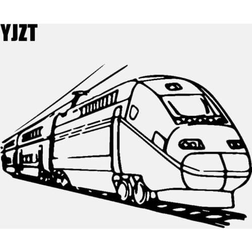 YJZT 18CM*11.8CM Modern Train Car Sticker Transport Vinyl Decal Black/Silver C3-1780