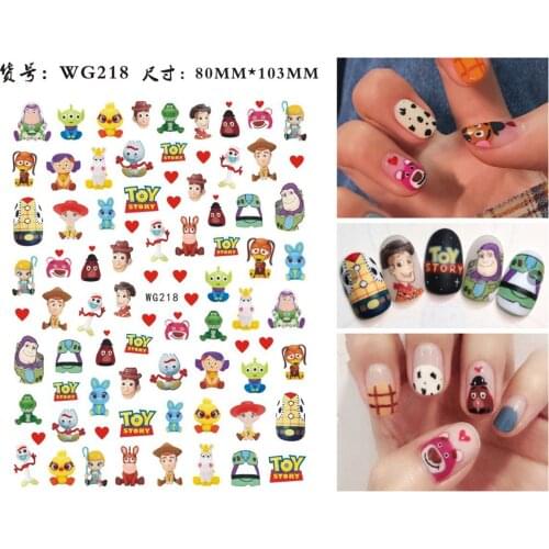 1Pcs Cartoon Brand Nail Art Stickers Disney Anime Toy Story 2 Woody Buzz Lightyear Nail Art Decoration Repair Accessories Decals