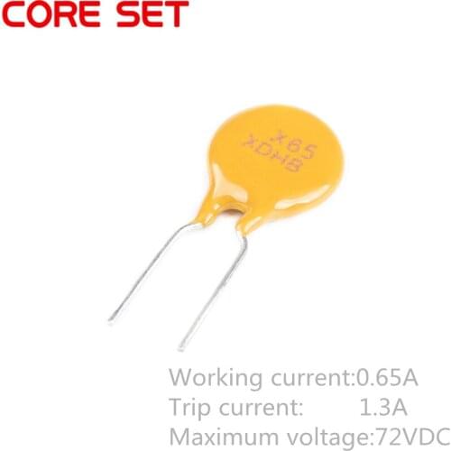 10PCS 72V 0.65A 650MA PPTC Resettable Fuse RXEF065 XF065 Pitch 5mm