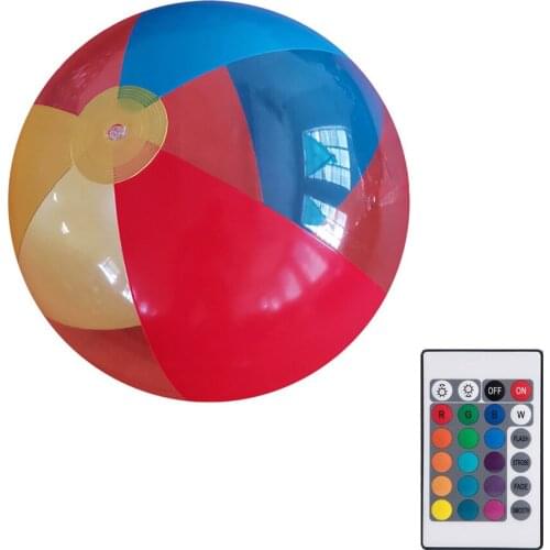 16-color Led Luminous Ball Inflatable Toy With Remote Control Flashing And Color-changing Beach Ball Lawn Dance Props