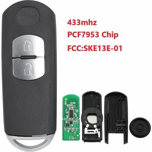 2 Buttons Remote car Key for MAZDA CX-3 CX-5 Axela Atenza Model SKE13E-01 433MHz/315MHz PCF7953