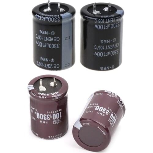 2pcs Aluminium Electrolytic Capacitors 100V 3300uF Volume 30x40mm For LCD TV E56B