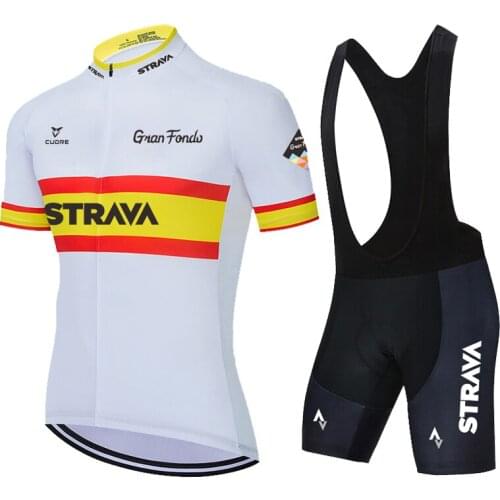 2021Team STRAVA Cycling Jersey Set MTB Mountain bike Clothing Men Short Set Ropa Ciclismo Bicycle Wear Clothes cycling dress men