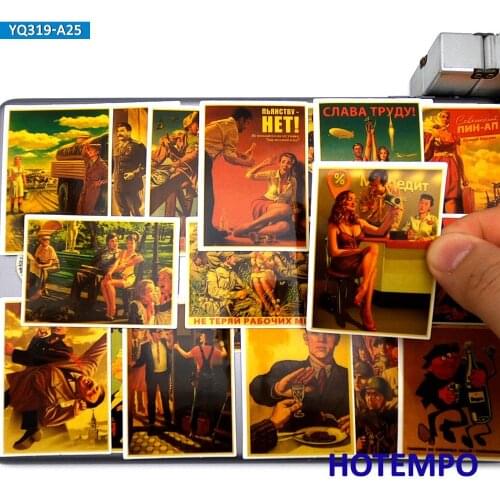 25pcs Stalin USSR CCCP Fashion Retro Posters Style Toys Stickers for Mobile Phone Laptop Luggage Skateboard Bike Car Art Sticker