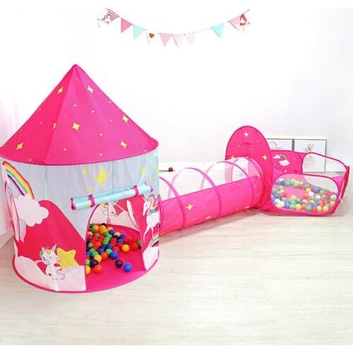 3 In 1 Children Play Tent House Baby Ball Pool Kids Ball Pit Tents With Crawl Tunnel Tent For Childrens Tunnel Pool