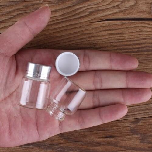 5pcs 8ml 27*35mm Glass Bottles with Silver Caps Potion bottles Glass Vials Glass vessels Glass Drifting