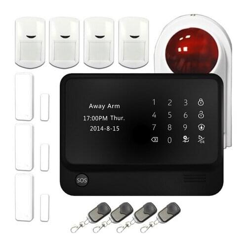 433mhz mobile phone APP control wireless smart home automation GSM Home Alarm System with LCD touch for alarm home security