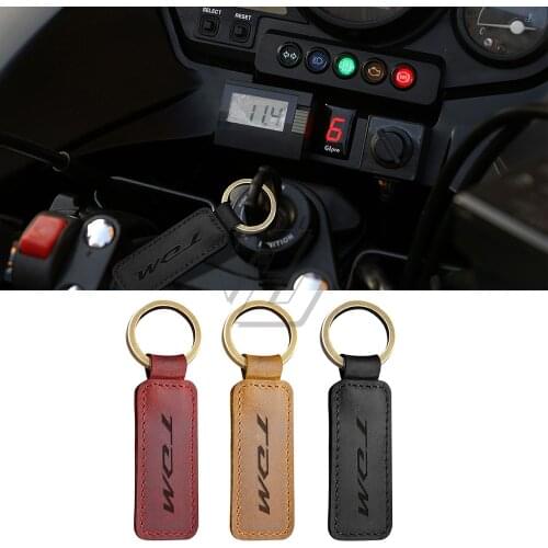 For Yamaha TDM 850 900 Motorbike Motorcycle Cowhide Keychain Key Ring