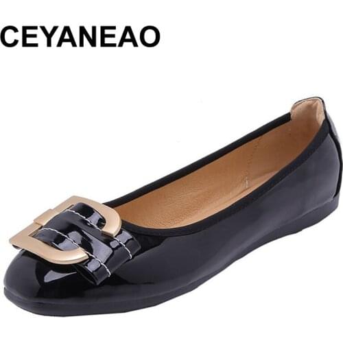 CEYANEAO New 2019; ballet shoes for women; ballet flats made of artificial leather; spring-summer season; big sizes for teenage