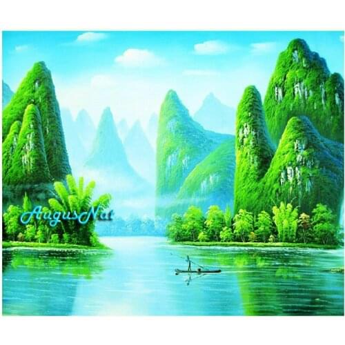 Scenery diamond painting embroidery full drill mountain wall art picture diamond dotz diy diamond stickers lake needlework craft