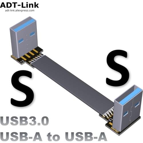 FPV USB 3.0 Type-A 90 degree Adapter 5cm-100cm FPC Ribbon Flat USB Cable Pitch 20pin for Multicopter Aerial Photography