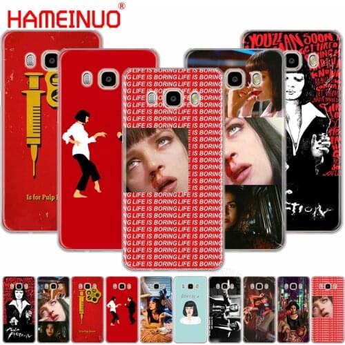 HAMEINUO Pulp Fiction smoke gun girl cover phone case for Samsung Galaxy J1 J2 J3 J5 J7 MINI ACE 2016 2015 prime