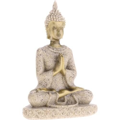 The Hue Sandstone Meditation Buddha Statue Sculpture Hand Carved Figurine Decoration Crafts Figurines Miniatures