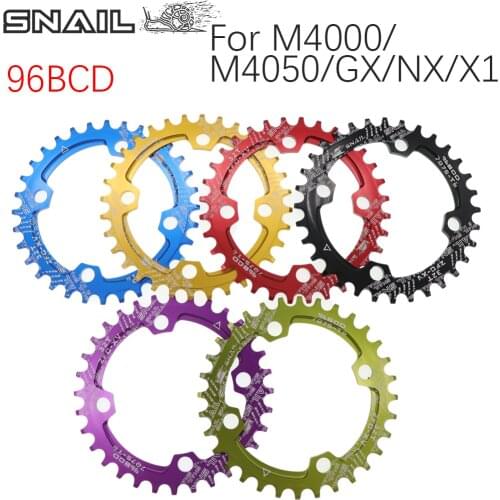 SNAIL Round Chain ring 96 BCD for 32 34 36T 38T Tooth single tooth plate MTB Mountain bike 96BCD road bike cycling
